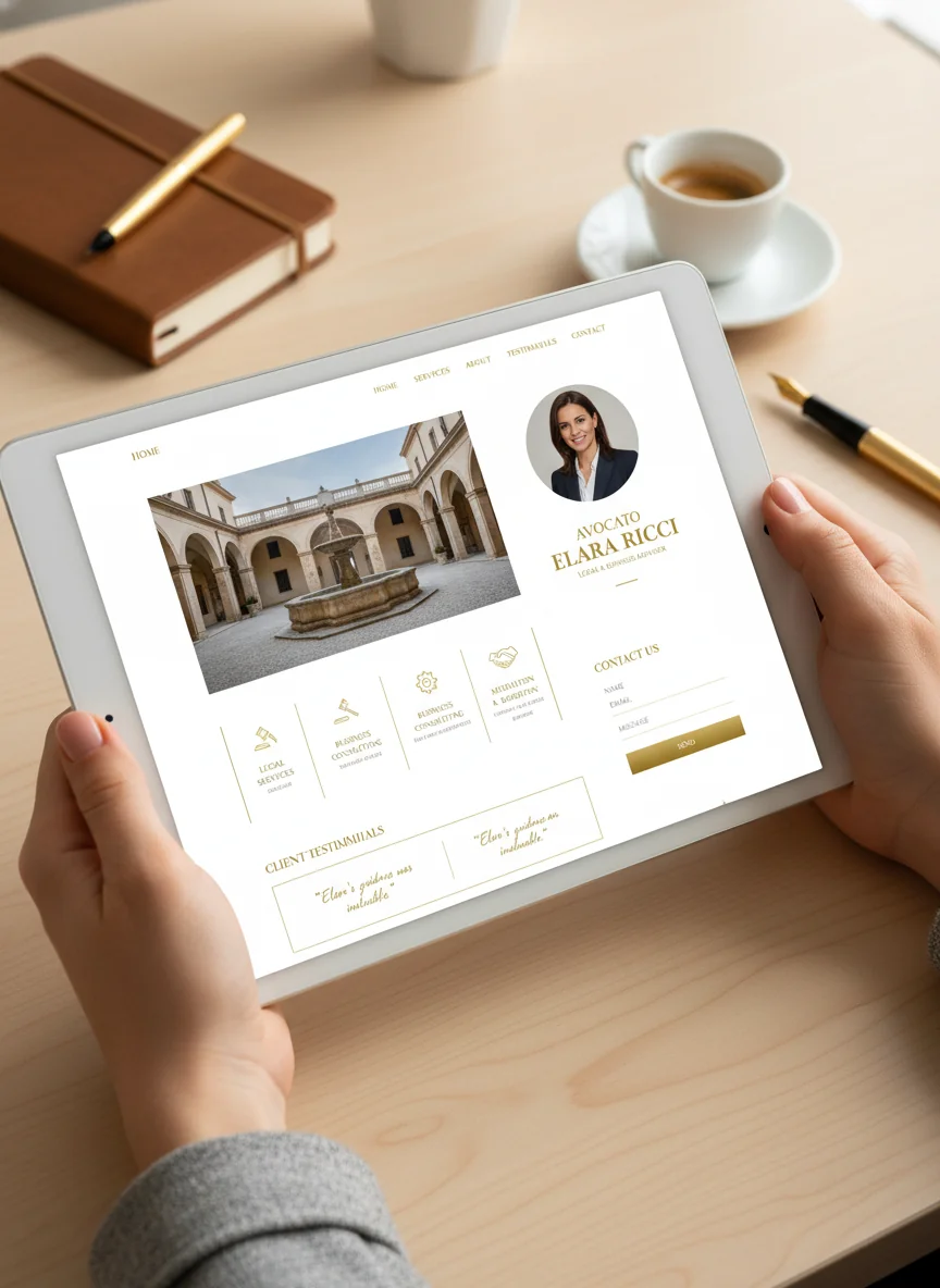 Demo sito web professionista con sezioni servizi e prova sociale